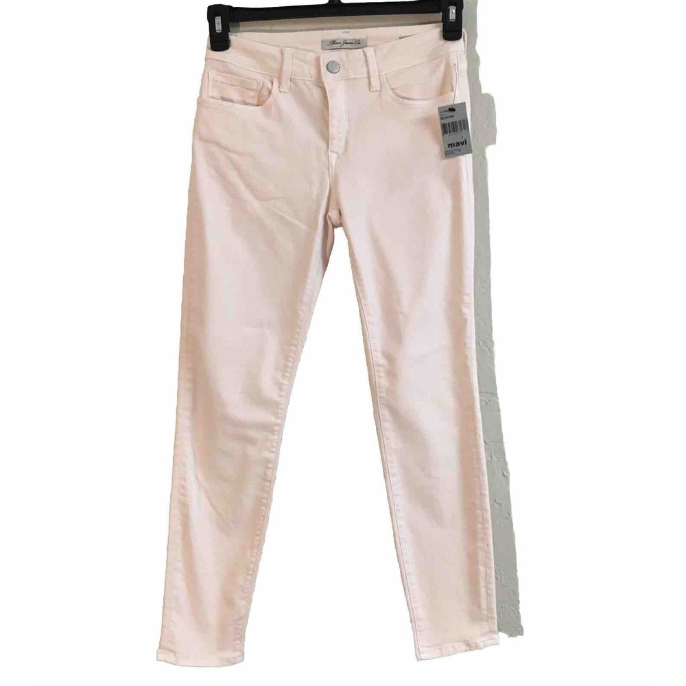NEW Mavi Jeans 27 Pink Adriana Ankle Mid Rise Super Skinny Stretch Denim